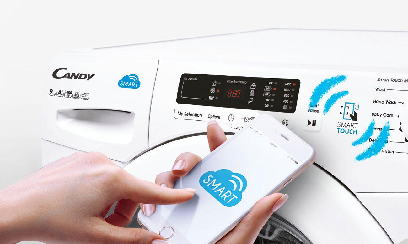 Łączność bezprzewodowa, dzięki technologii Smart Touch w pralce Candy CS4 1072D3